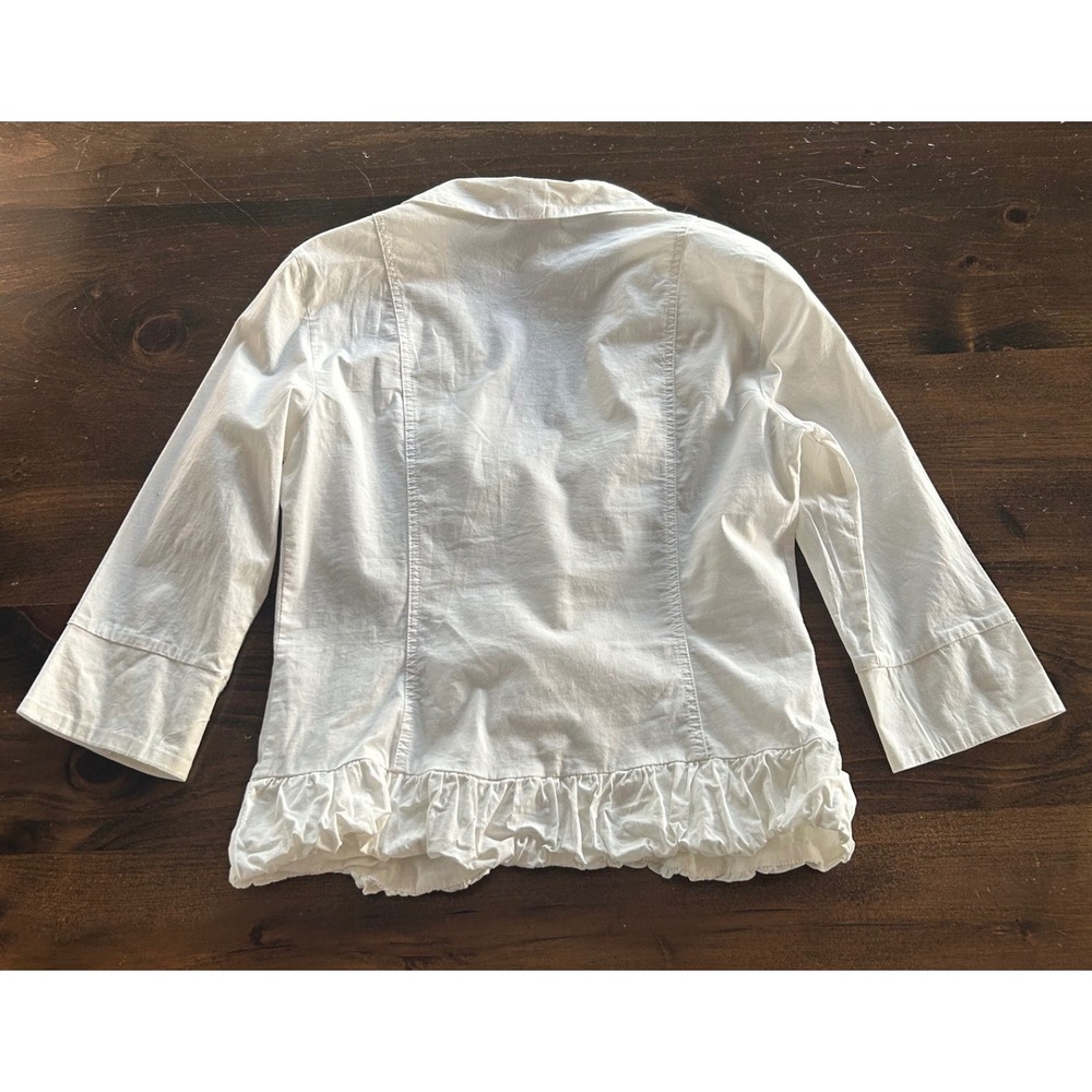 Cream Ruffled Blazer Jacket - Picture 3 of 5